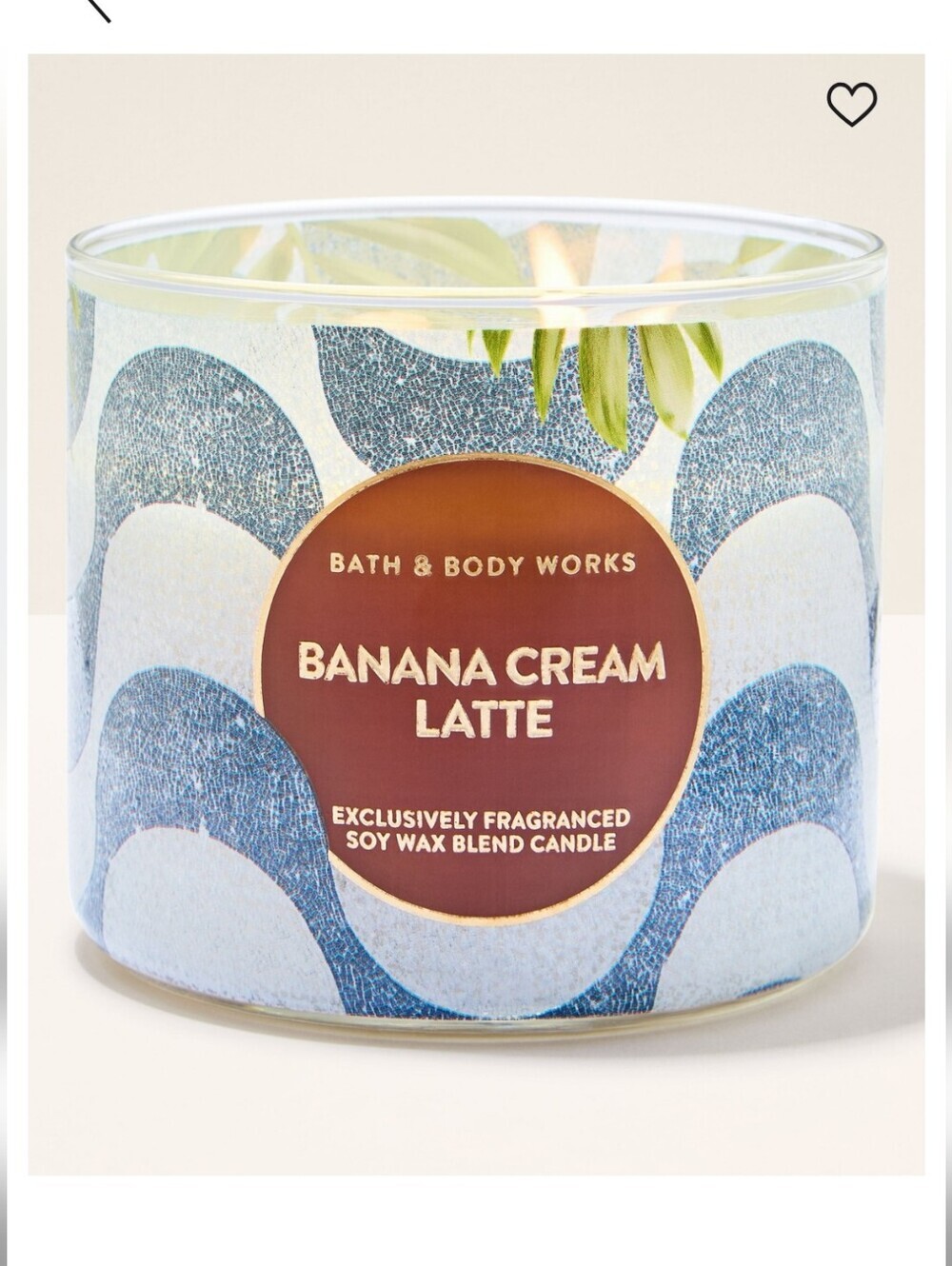 Bath & Body Works Banana Cream Latte 3- Whick Candle - Picture 1 of 3